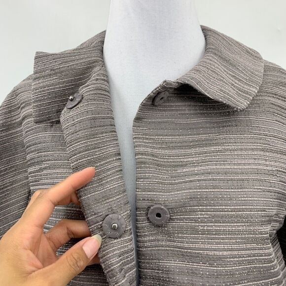 Ann Taylor Jacket Womens XS Extra Small Multicolor Hidden Snap Button Textured - Picture 4 of 14